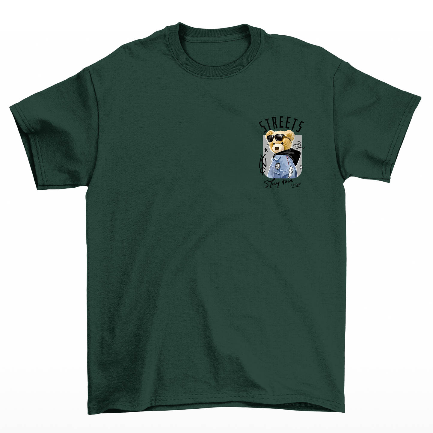 Camiseta Básica Algodão Streets Bear - Verde