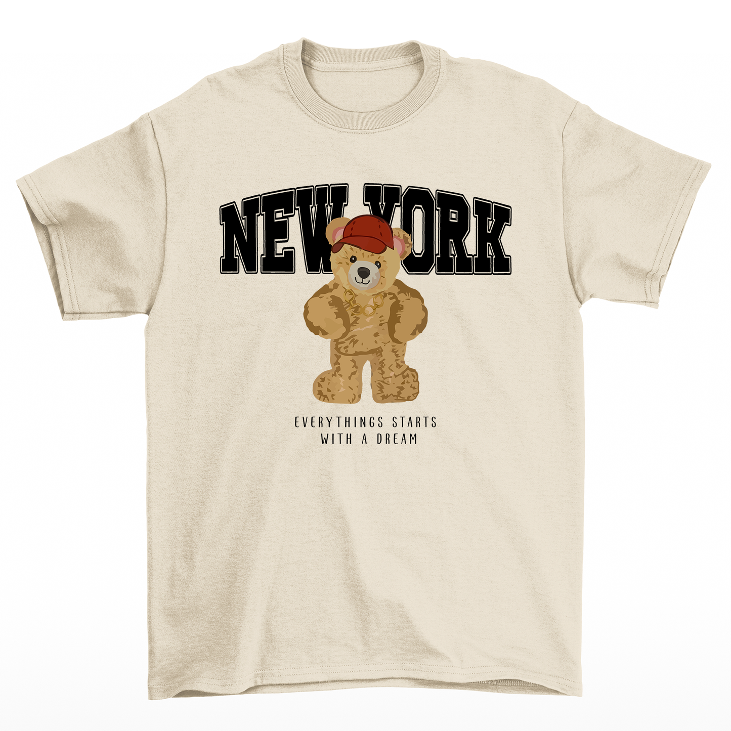Camiseta Básica Feminina  Ted Bear New York - Pérola