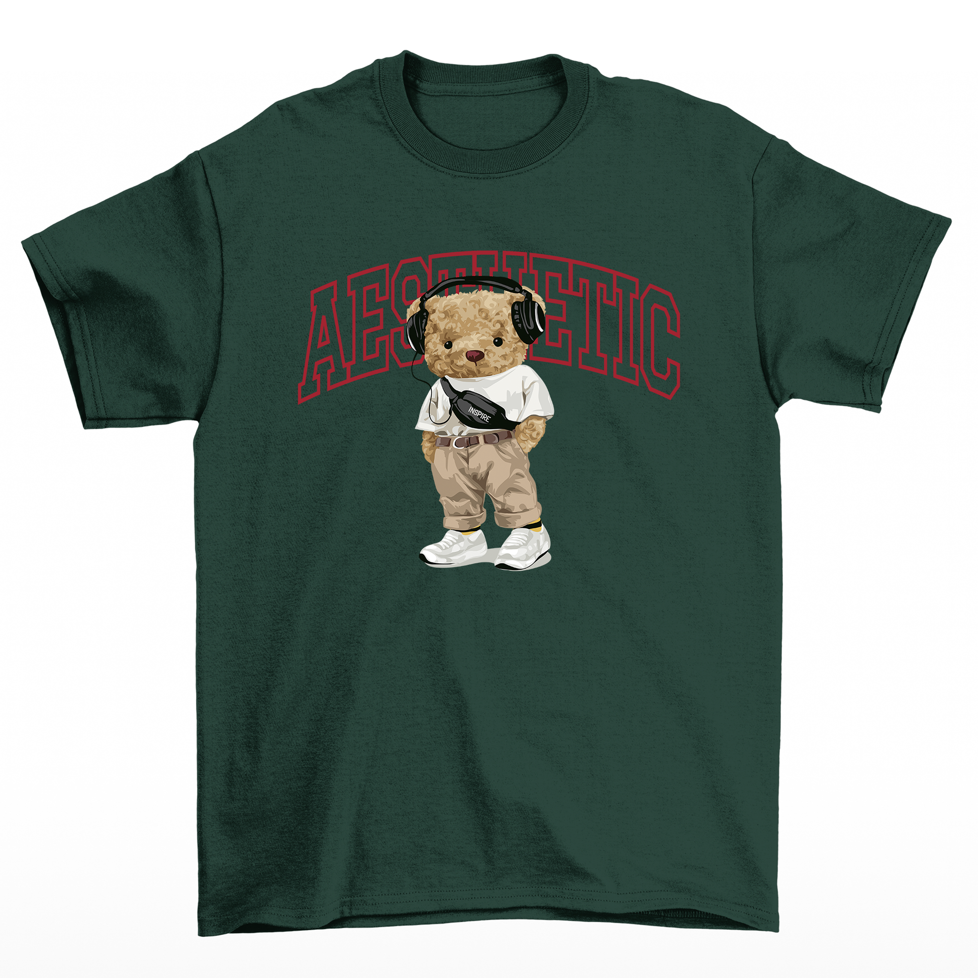 Camiseta Básica Feminina Teddy Bear Aesthetic - Verde