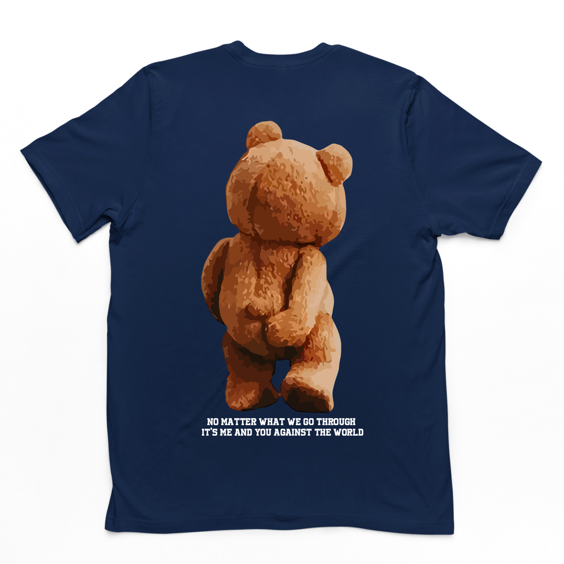 camiseta básica azul marinho com estampa ursinho engraçado - Azul Marinho