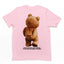 camiseta básica rosa bebê com estampa ursinho engraçado - Rosa bebê