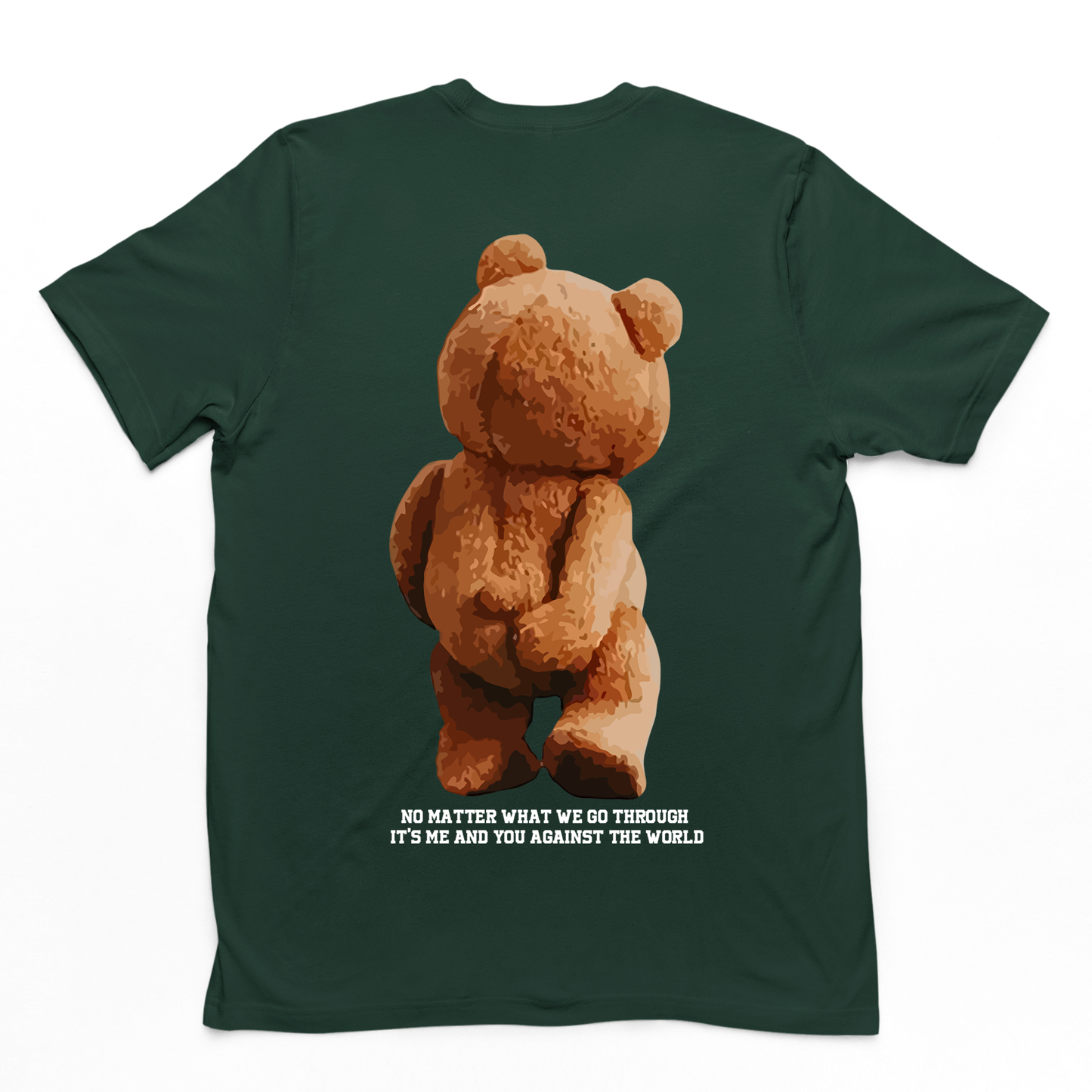camiseta básica verde com estampa ursinho engraçado - Verde