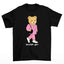 camiseta básica preta ursinha de bolsa - Preto