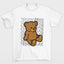 Camiseta basica branca com estampa teddy ursinho - Branco