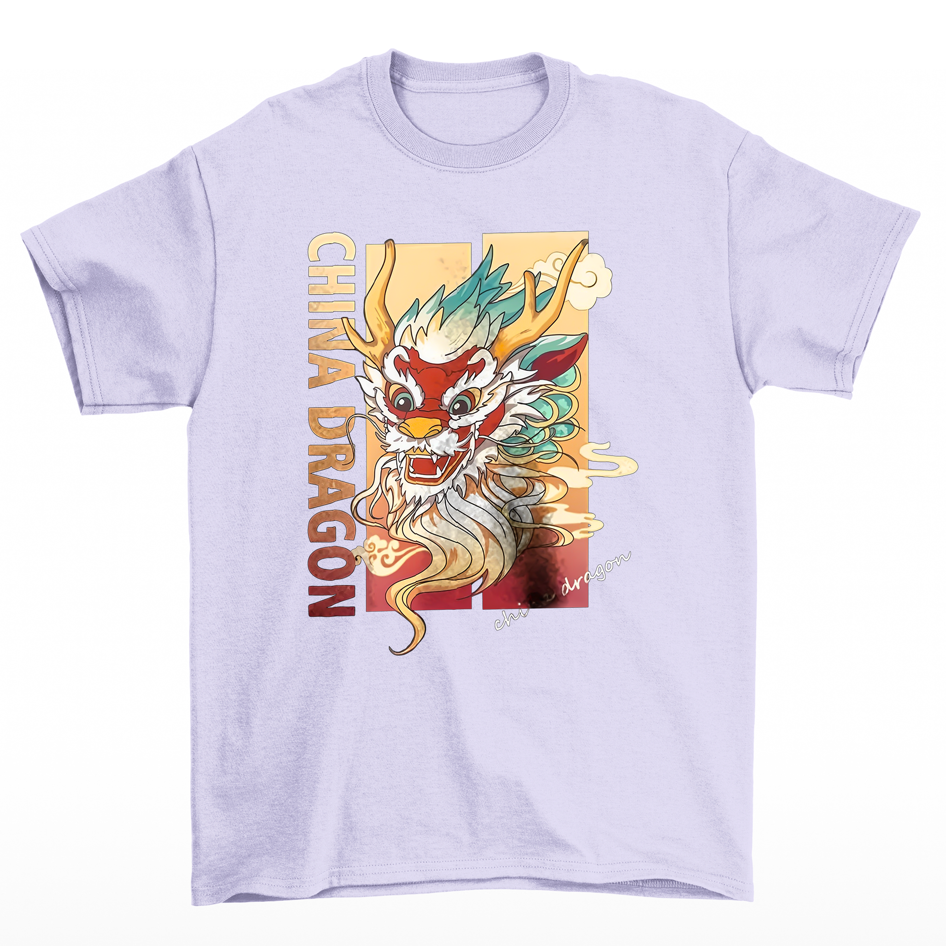 Camiseta Básica Unissex China Dragon Culture - Lilás 