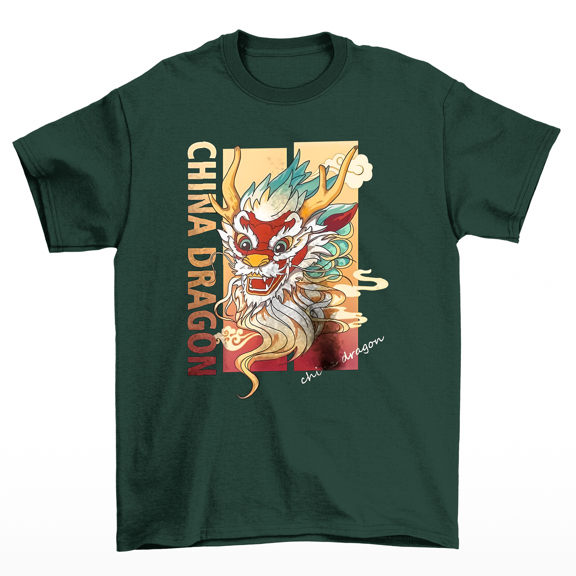 Camiseta Básica Unissex China Dragon Culture - Verde