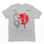 Camiseta Básica Unissex Dragão Japonês Style - Cinza