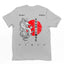 Camiseta Básica Unissex Dragão Japonês Style - Cinza