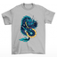 Camiseta Básica Unissex Dragon Print Japonêse - Cinza