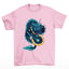 Camiseta Básica Unissex Dragon Print Japonêse - Rosa Bebê