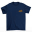 camiseta básica azul marinho com estampa de urso dormindo 