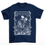 Camiseta Básica Feminina Valentine Skeleton Romance-  Azul-marinho