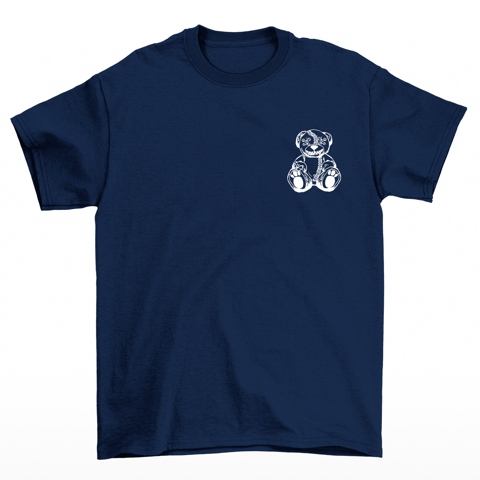 Camiseta Básica Unissex Com Estampa Ursinho Sentado - Azul Marinho