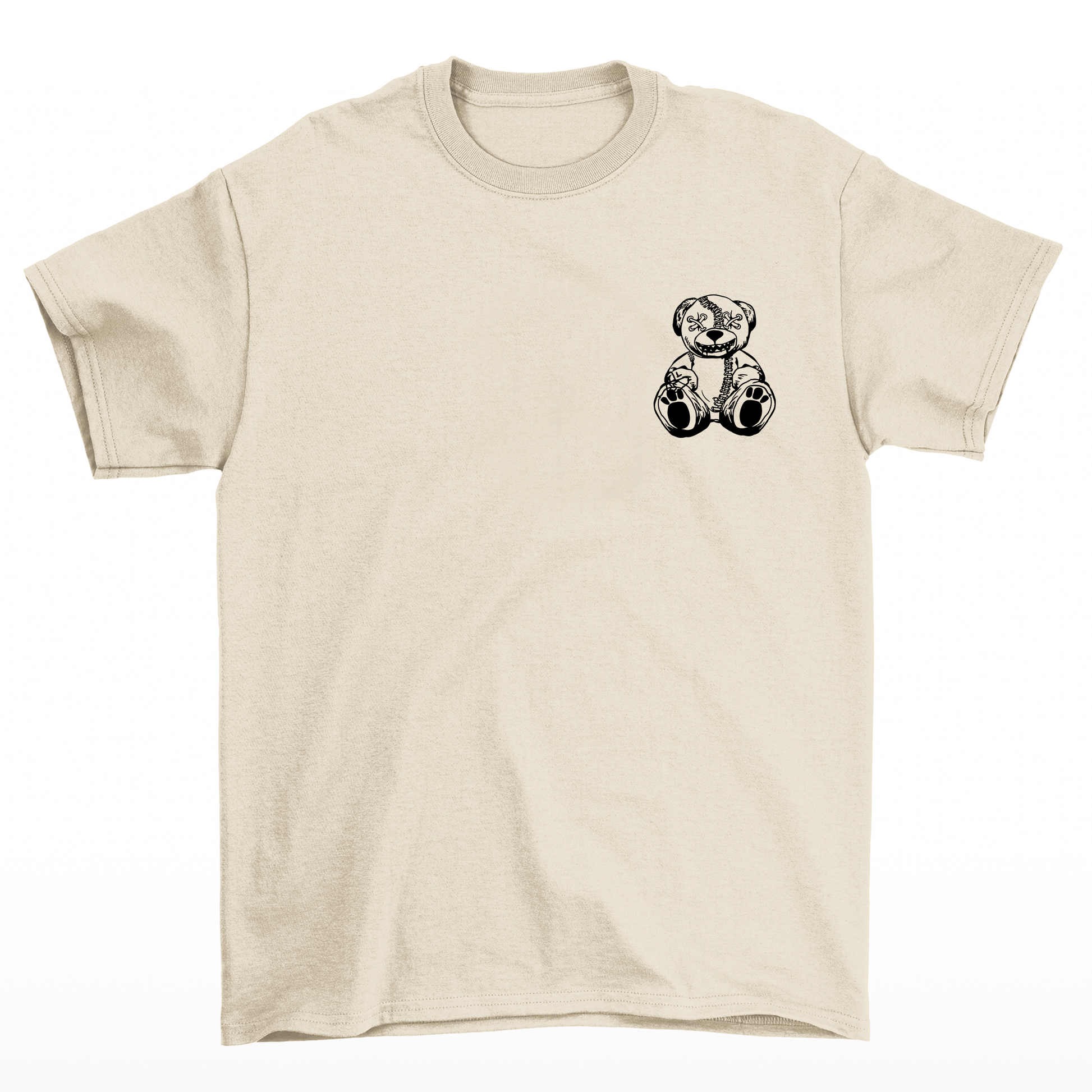 Camiseta Básica Unissex Com Estampa Ursinho Sentado - Pérola