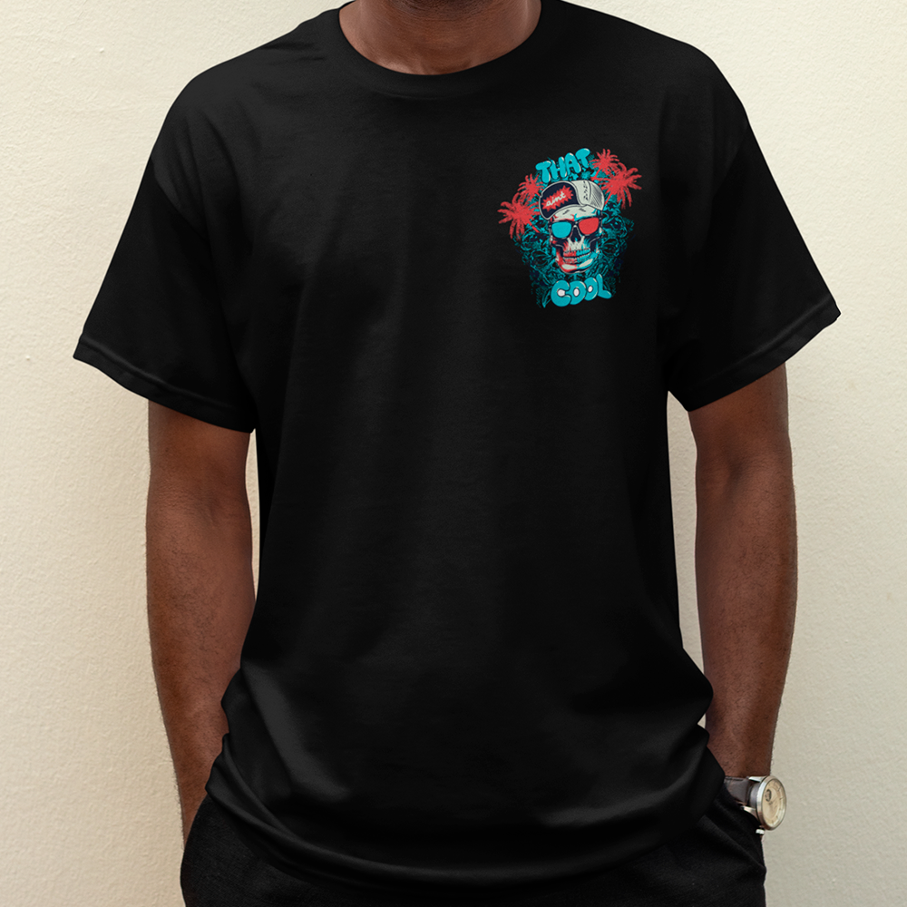 Camiseta Básica Algodão Máscara Caveira Cool -  preto