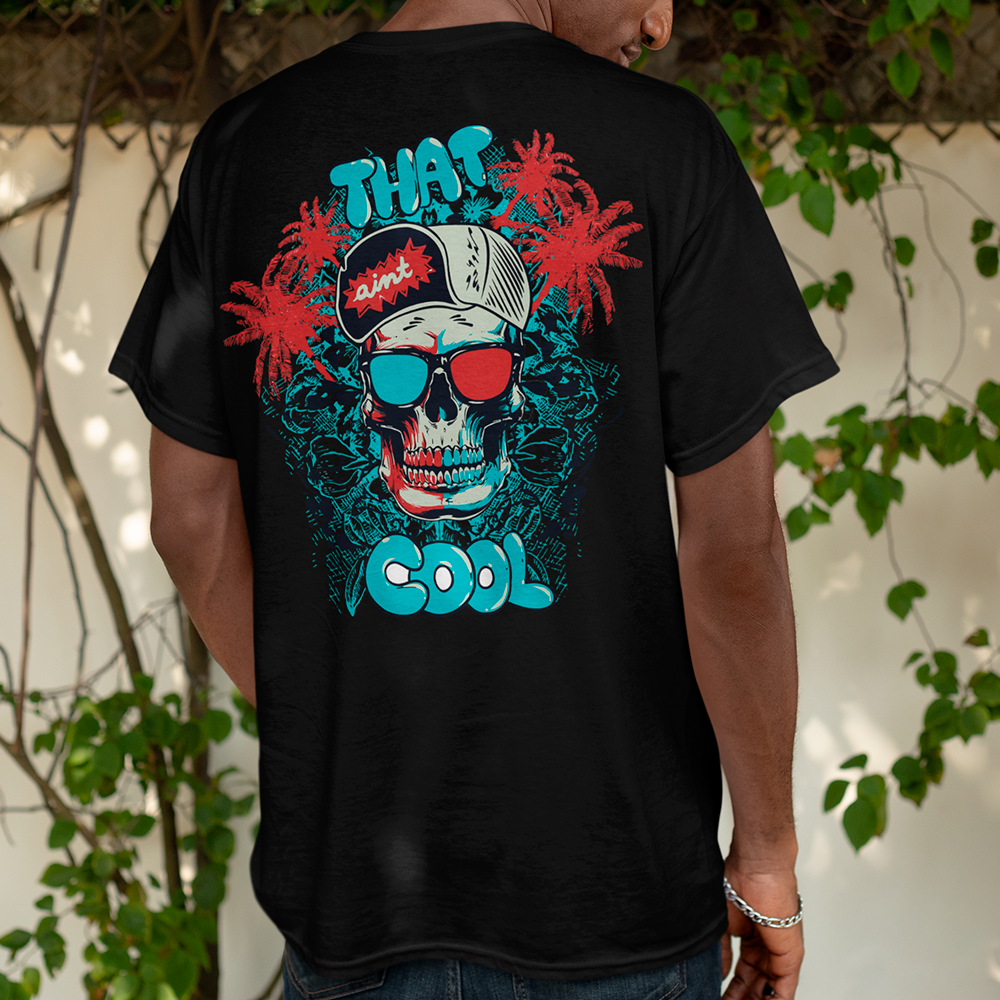 Camiseta Básica Algodão Máscara Caveira Cool -  preto