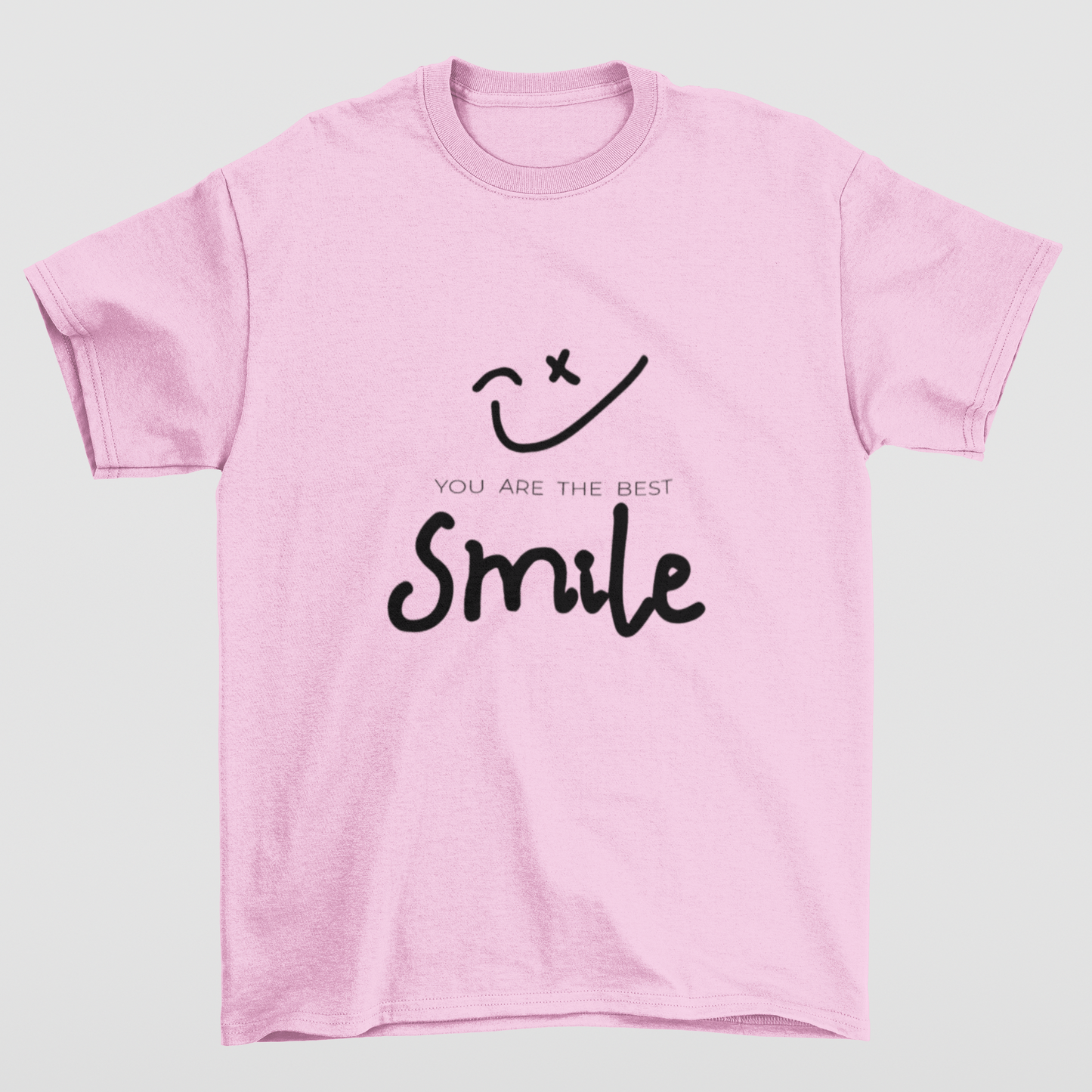 Camiseta Básica Best Smile - rosa bebê