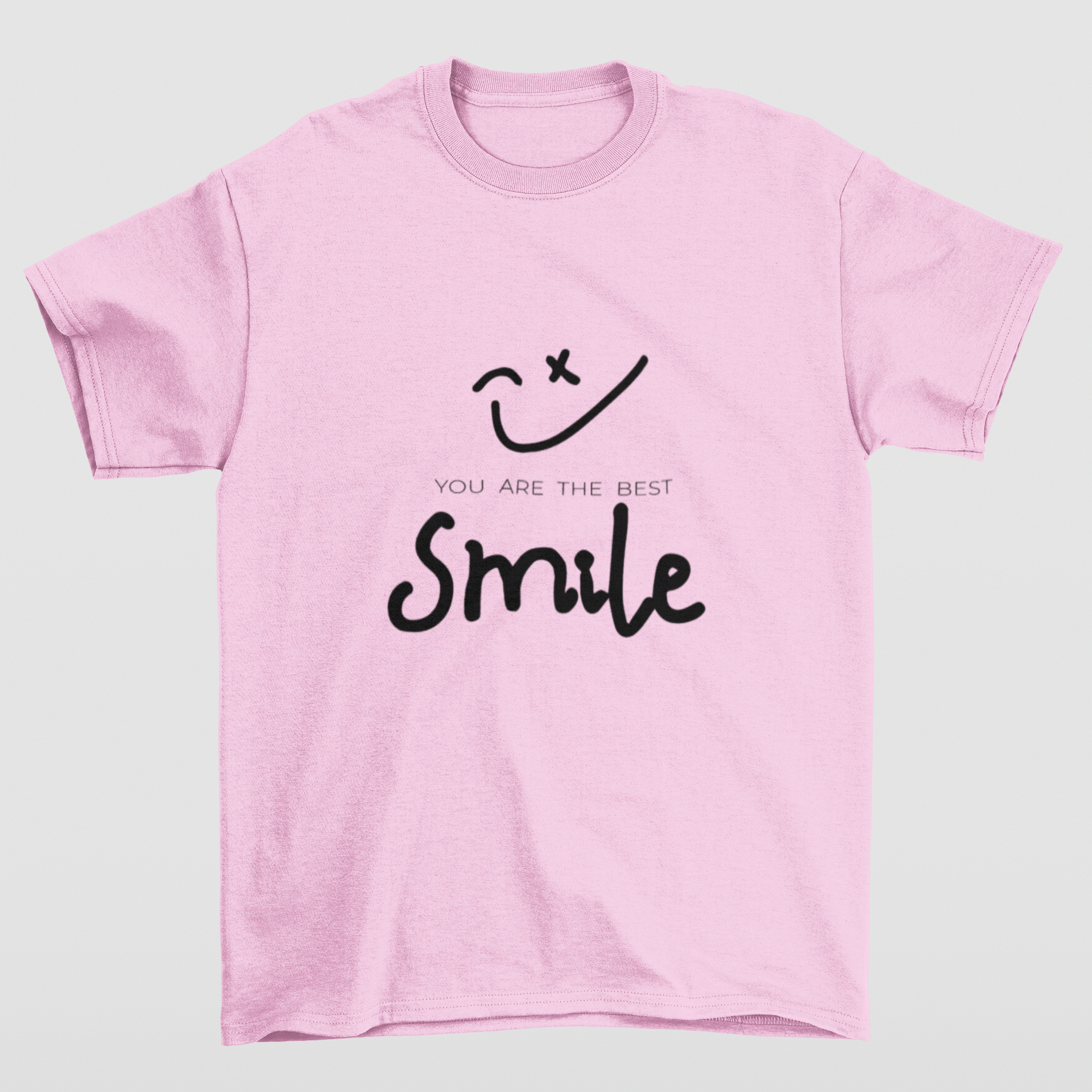 Camiseta Básica Best Smile - rosa bebê