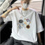 Camiseta Básica Unissex Com Estampa Astronauta Andando No Espaço-branco