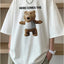 Camiseta Básica Unissex branca Com Estampa Teddy Urso - Branco