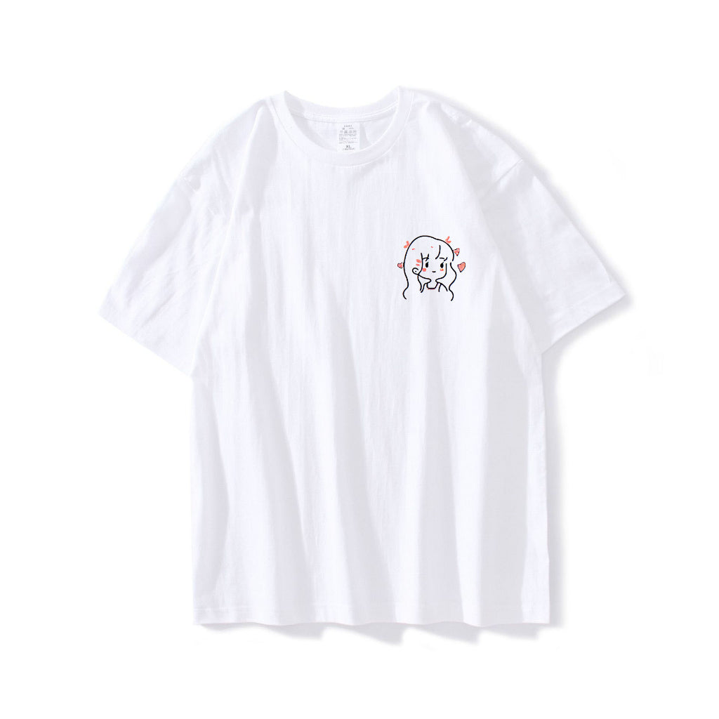 Camiseta Básica Casal Estampa Menina Bonita