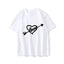 Camiseta básica Casal Estampa Flecha no Coração - BRANCO 