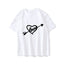 Camiseta básica Casal Estampa Flecha no Coração - BRANCO 