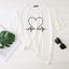 Camiseta Básica Unissex Estampa Batimentos Cardíacos - branco