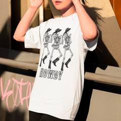 Camiseta Básica Feminina Howdy Cowboy Skelleton