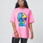 Camiseta Básica feminina Com Estampa Allien - Rosa bebe