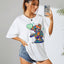 Camiseta Básica branca Unissex Com Estampa Ursinho Segurando Balão De Coração - Branco