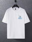 Camiseta Básica Unissex Com Estampa Astronauta Pescando- branco 