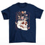Camiseta Básica Halloween Skull Flower - azul - marinho