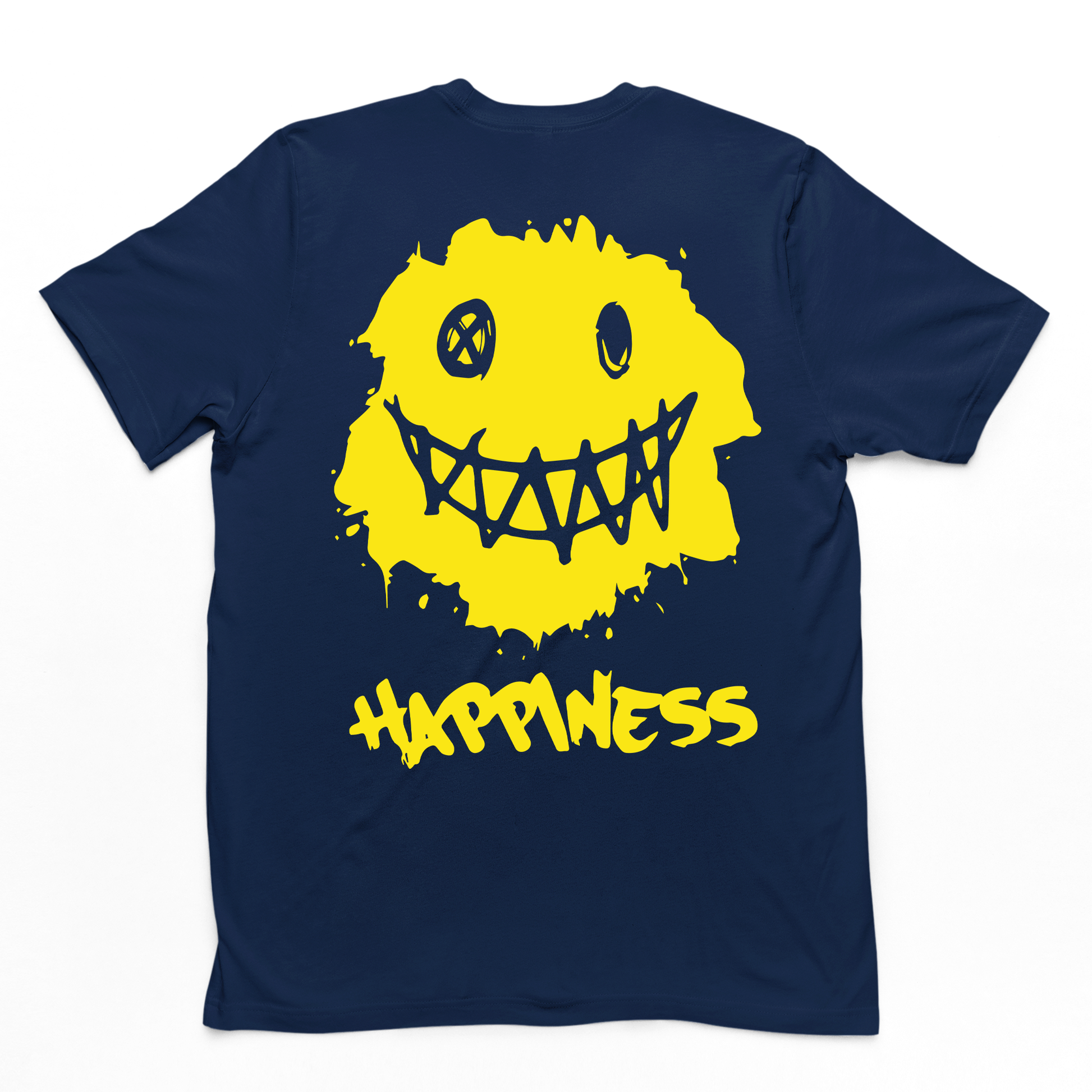 Camiseta Básica Happiness Smile - azul-marinho
