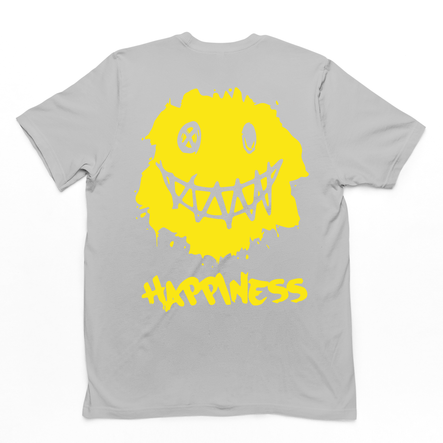 Camiseta Básica Happiness Smile - cinza