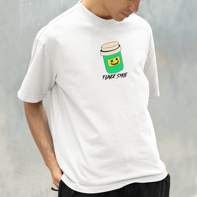 Camiseta Básica Masculina Pote Fake Smile - branco