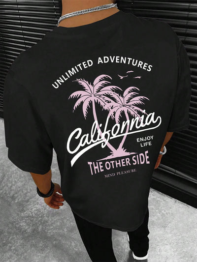 Camiseta Básica Com Estampa Califórnia Palmeiras