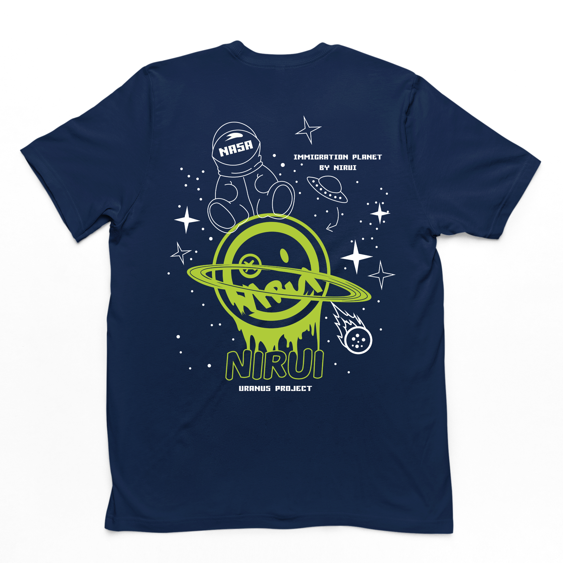 Camiseta Básica Nasa Nirui Space -  azul- marinho