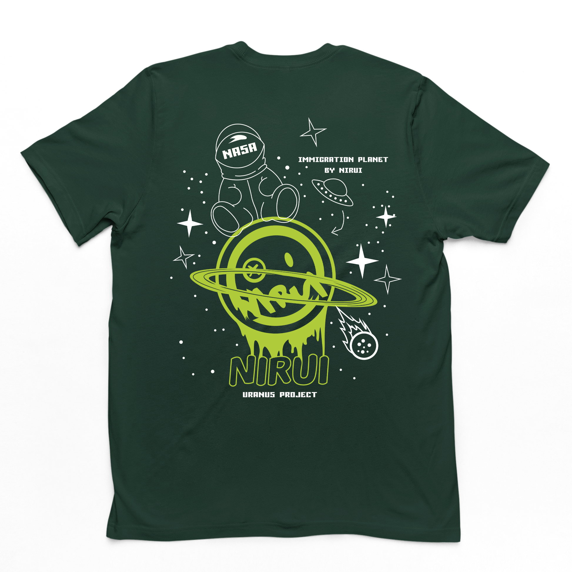 Camiseta Básica Nasa Nirui Space -  verde