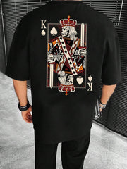 Camiseta Básica Unissex Baralho King Spade Esqueleto