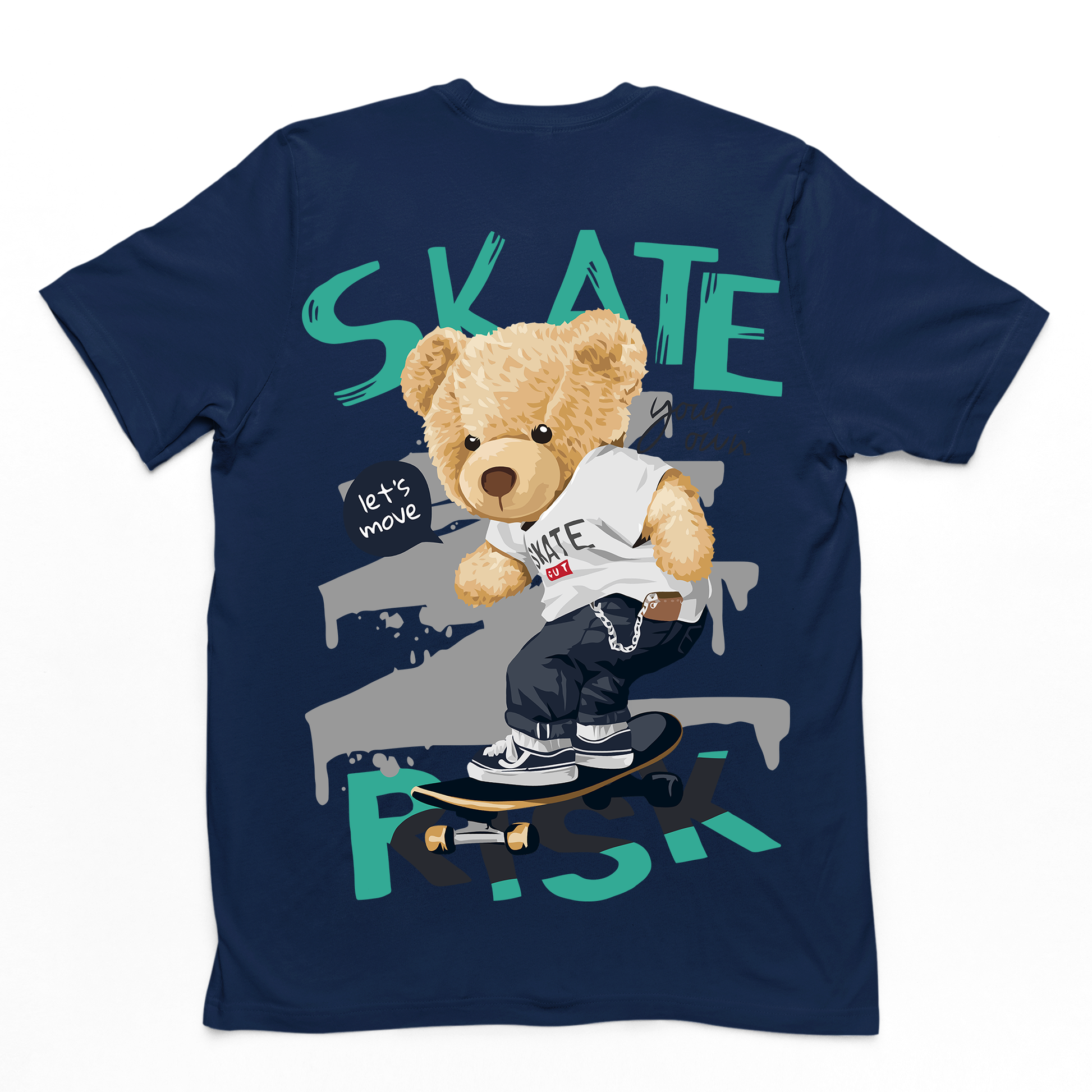 Camiseta Básica Skate Risk  - azul- marinho