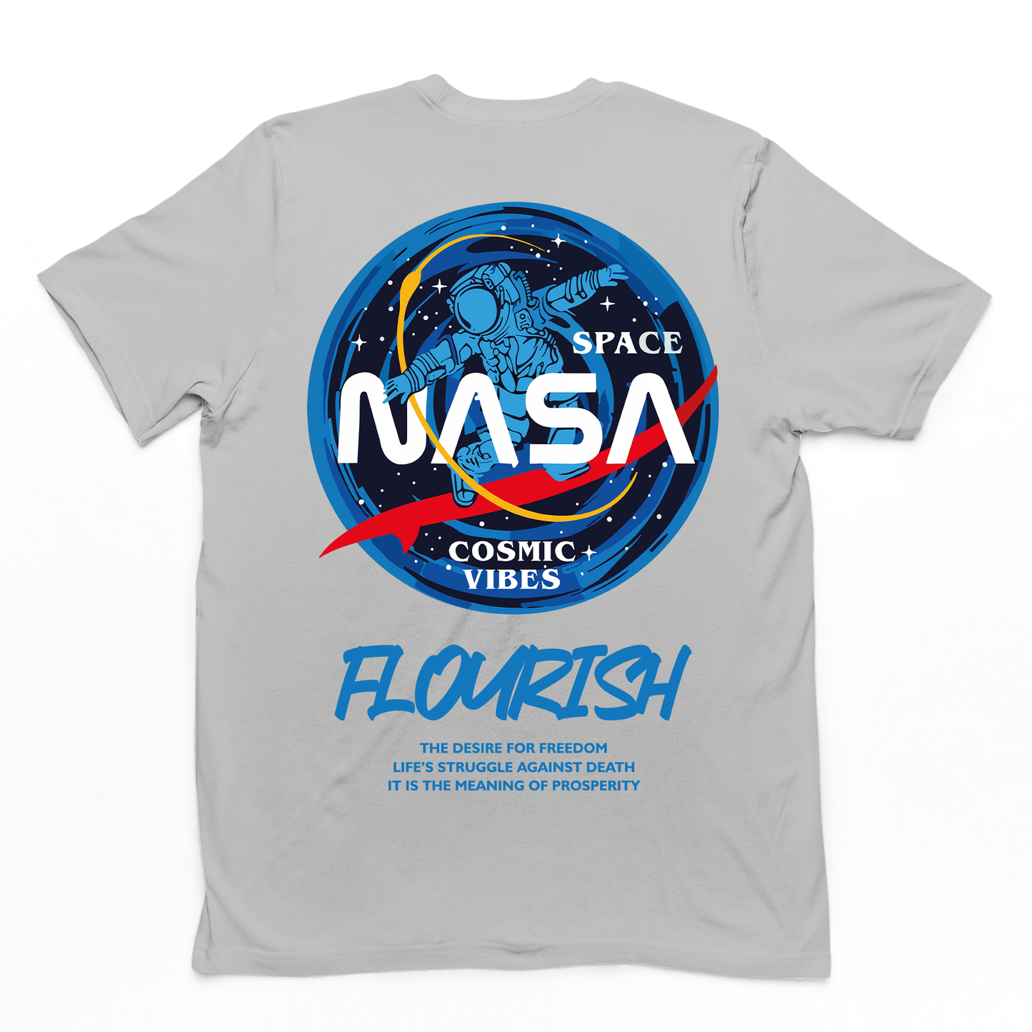 Camiseta Básica Space Nasa Flourish - cinza