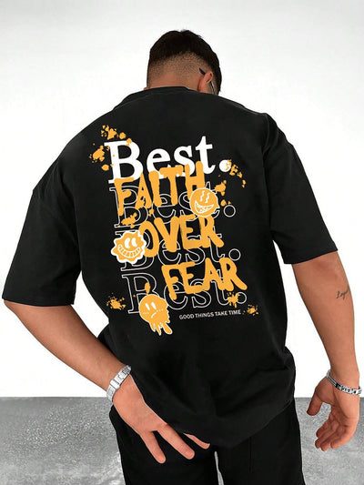 Camiseta Básica Unissex Best Faith Over Fear - preto