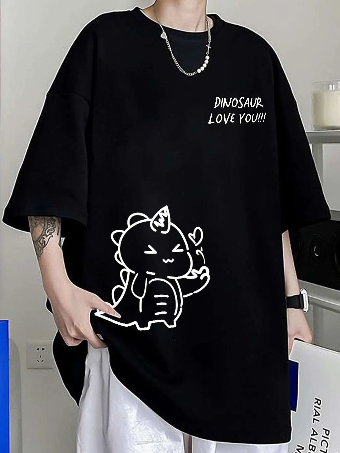 Camiseta Básica Unissex Com Estampa Dinossauro Fofinho