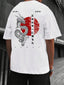 Camiseta Básica Unissex Dragão Japonês Style - Branco 