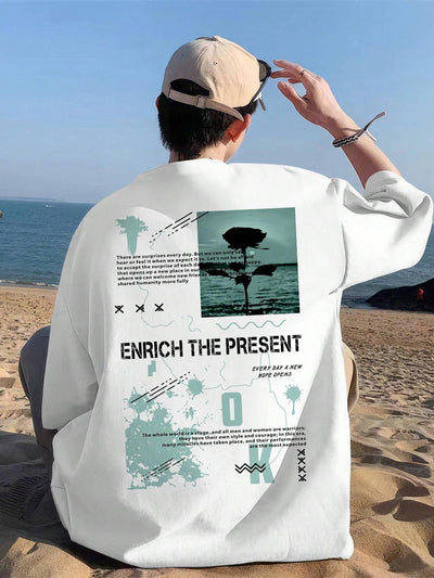 Camiseta Básica Unissex Com Estampa Flor No Mar