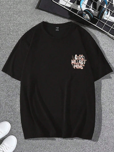 Camiseta Básica Unissex Com Estampa Deus Peito - Preto
