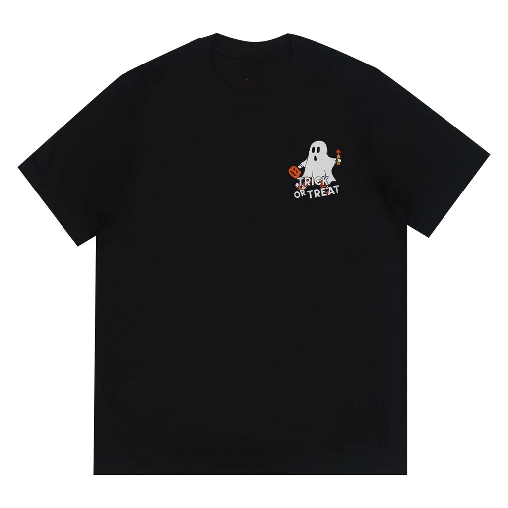 Camiseta Básica Unissex Com Estampa Halloween Fantasma