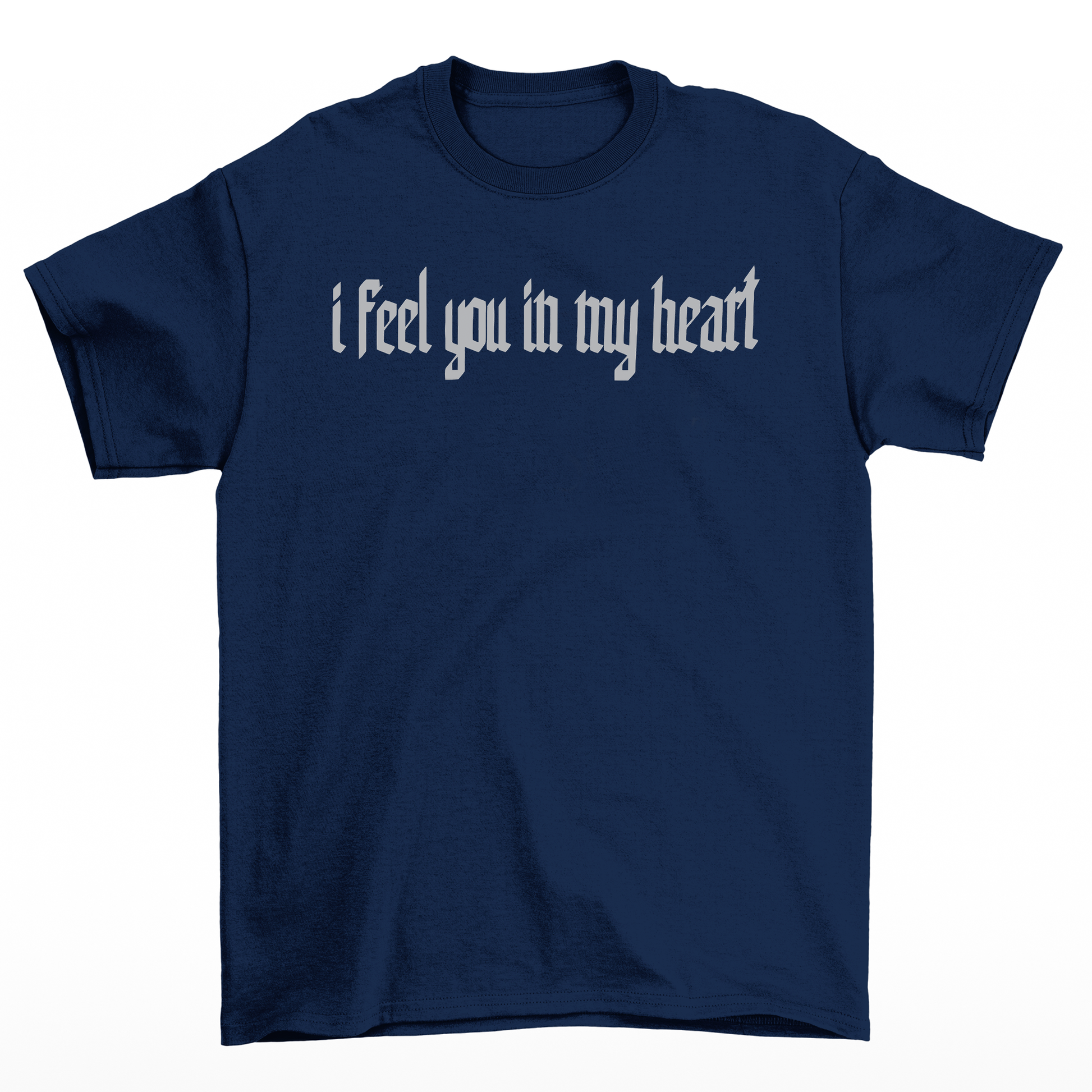 Camiseta Básica Unissex I Feel You in My Heart Skull - azul-marinho