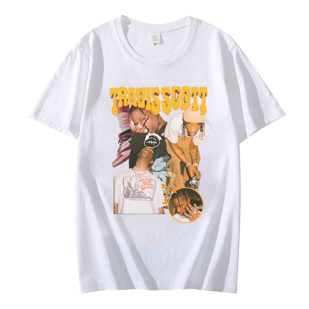Camiseta Básica Com Estampa Travis Scott